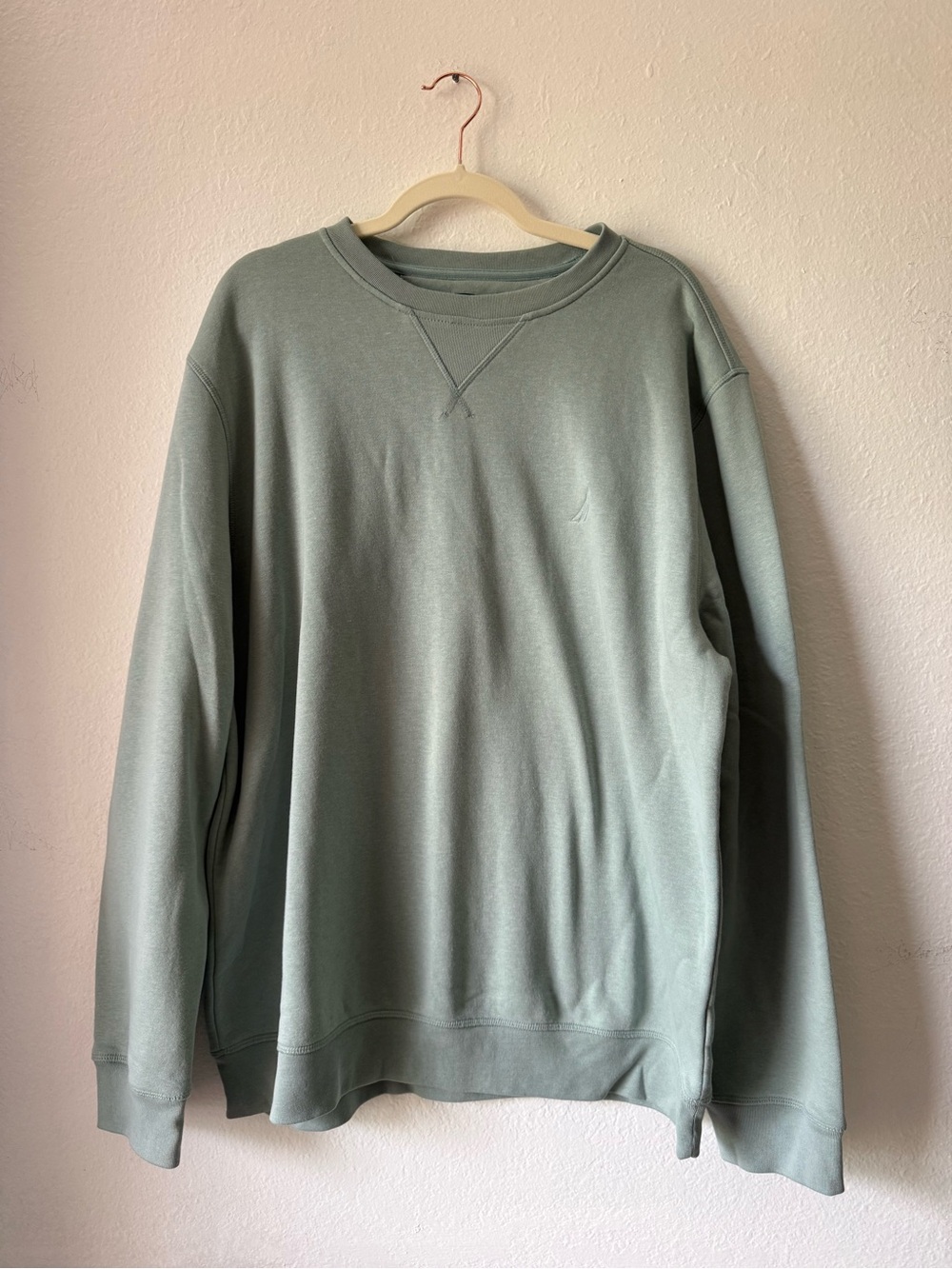 Men’s Nautica Sage Green Cozy Crewneck Sweatshirt